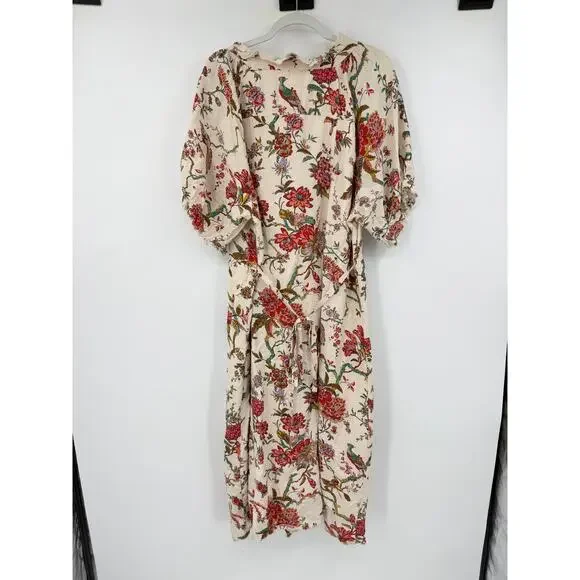 Pilcro Ruffle Collar Button down Dress Floral Plus Size 22W Linen - Picture 5 of 16